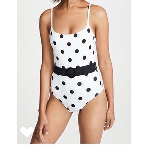Solid & Striped The Nina Cream Black Dot Swimsuit